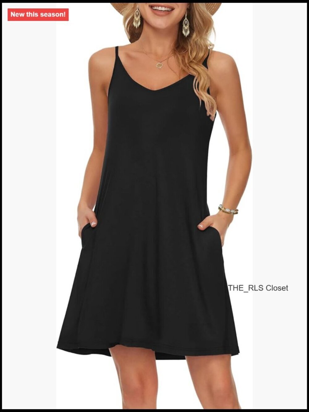 Spaghetti Strap Swing Tank Cover Up Dress with Pockets